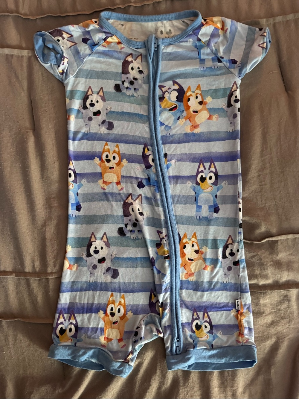 Bluey Striped Print Kids One-Piece Shortie